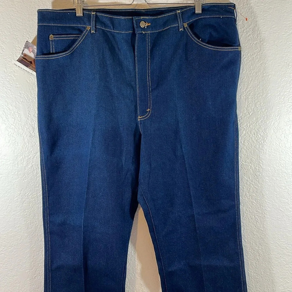LEE VINTAGE COMFORT STRETCH BLUE JEANS 46x32 MADE IN USA NEW - Picture 2 of 11